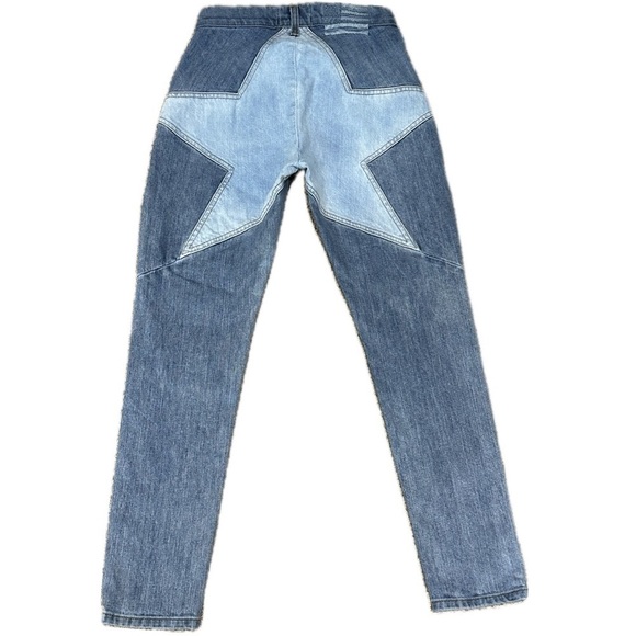 👖⭐ REVICE Stargazer Star Patch Skinny Jeans | Sz 24 High Rise Dark Wash USA - Picture 1 of 4